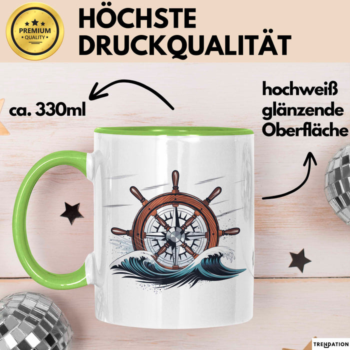 Schiffskapitän Tasse Geschenk Lustige Geschenkidee Spruch Für See Führer Grün Trendation