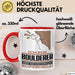 Boulderer Geschenk Tasse Ich Bin Boulderer Aber Sag Doch Einfach Superheld Lustige Geschenkdiee für Boulderer Kaffee-Becher Rot Trendation