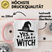 Hexen Tasse Geschenk Yes I Am A Witch Geschenkidee Halloween Lustige Hexe Rosa Trendation
