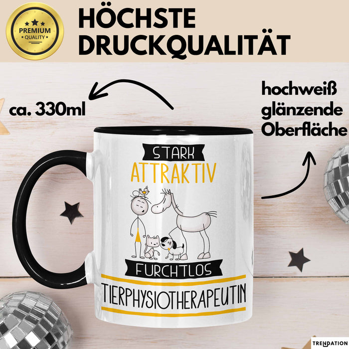 Tierphysiotherapeutin Tasse Geschenk Becher Stark Attraktiv Furchtlos Tierphysiotherapeutin Lustige Geschenkidee Trendation