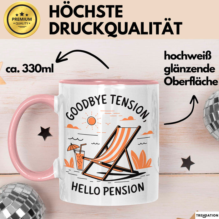 Ruhestand Tasse Geschenk Lustige Geschenkidee Spruch Für Entspanntes Leben Liebhaber Rosa Trendation