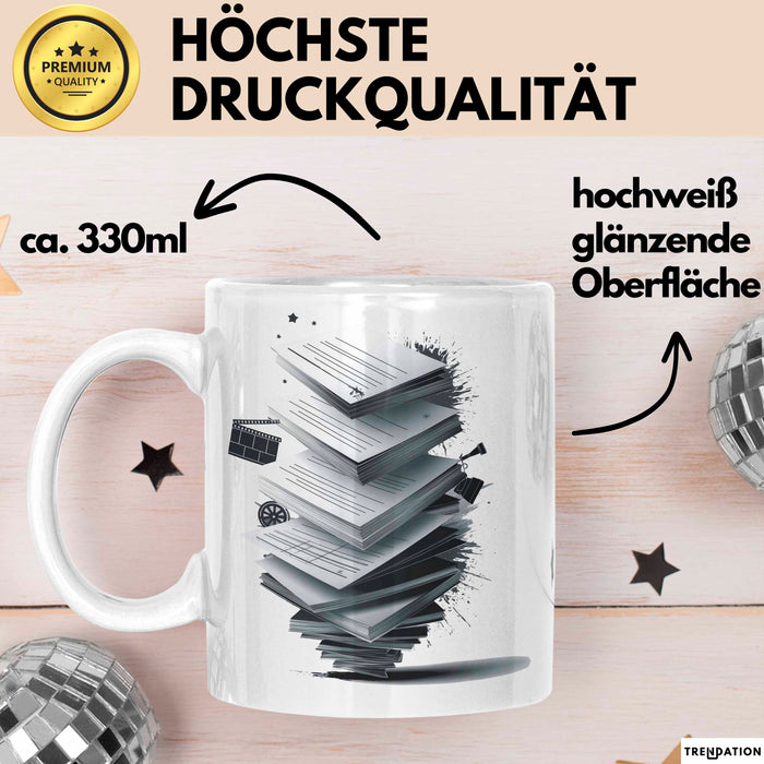 Drehbuchautor Tasse Geschenkidee für Filmskript Schreiber Weiß Trendation