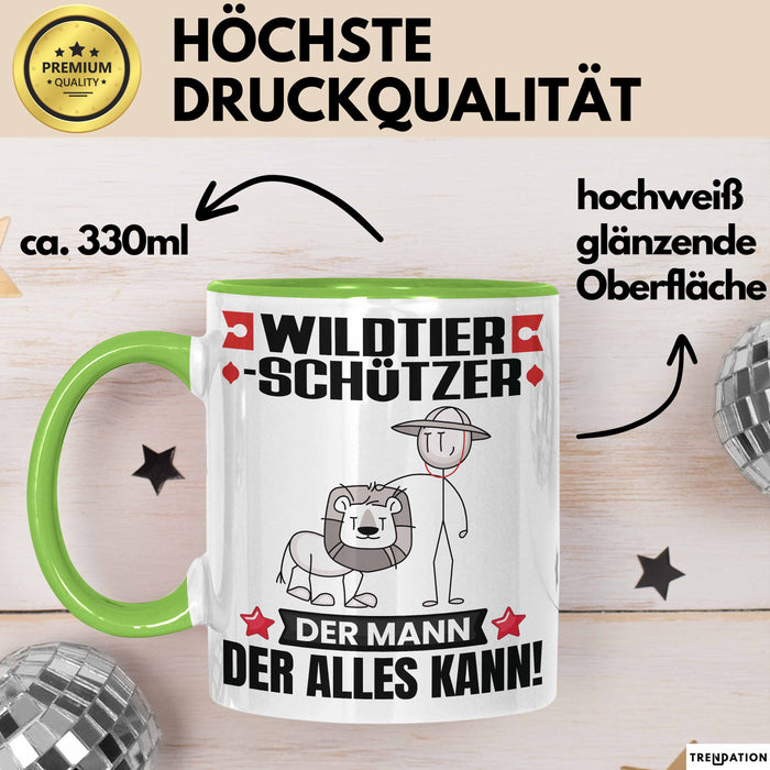 Wildtierschützer Tasse Geschenk für Wildtierschützer Der Mann Der Alles Kann Geschenkidee zum Geburtstag Grün Trendation