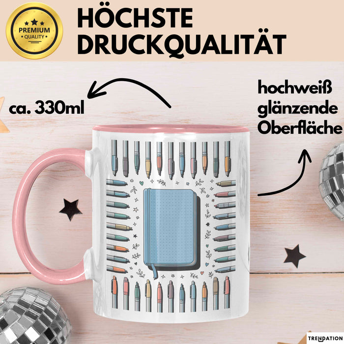 Journal Schreiber Tasse Geschenk Lustige Geschenkidee Spruch Für Achtsame Autoren Rosa Trendation