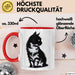 Katzen Tierliebhaber Tasse Geschenk Lustige Geschenkidee Spruch Rot Trendation
