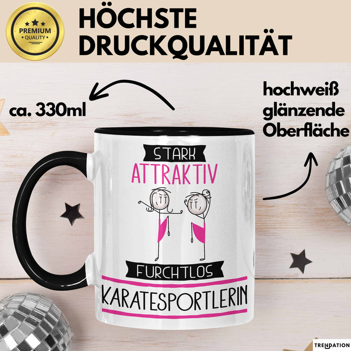 Karatesportlerin Tasse Geschenk Becher Stark Attraktiv Furchtlos Karatesportlerin Lustige Geschenkidee Trendation