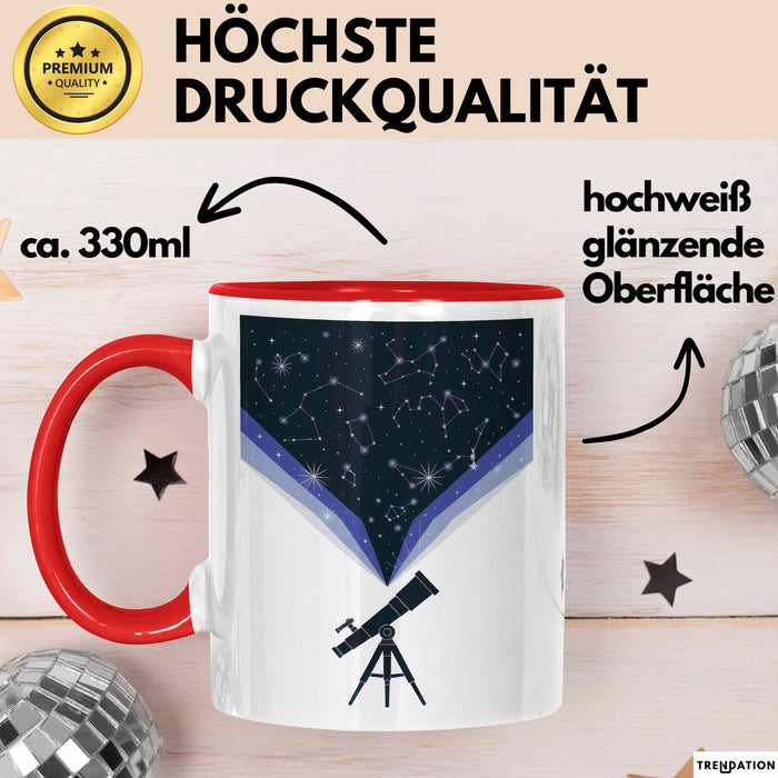 Astronomie Liebhaber Tasse Geschenk Lustige Geschenkidee Spruch Für Sternen Gucker Rot Trendation