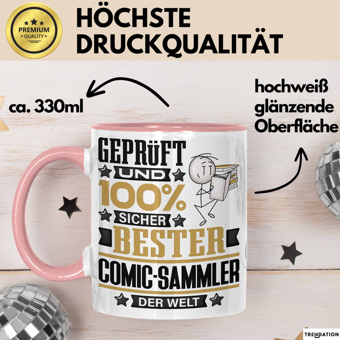 Comic-Sammler Geschenk Lustiger Spruch für Comic-Sammler Geschenkidee Bester Comic-Sammler Der Welt Rosa Trendation