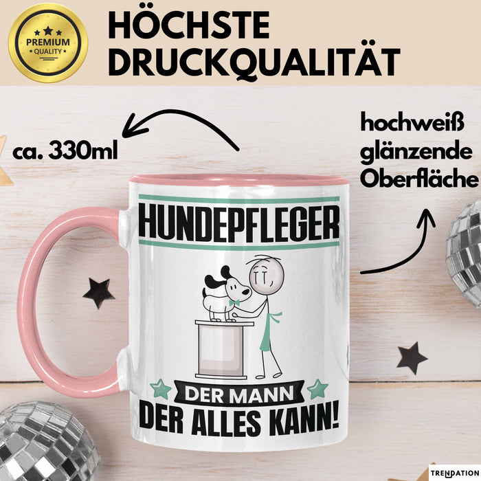 Hundepfleger Tasse Geschenk für Hundepfleger Der Mann Der Alles Kann Geschenkidee zum Geburtstag Rosa Trendation