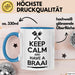 Südafrika Südafrikanisch Tasse Geschenk Lustige Geschenkidee Spruch Bleib Ruhig Und Genieße Ein Braai Blau Trendation