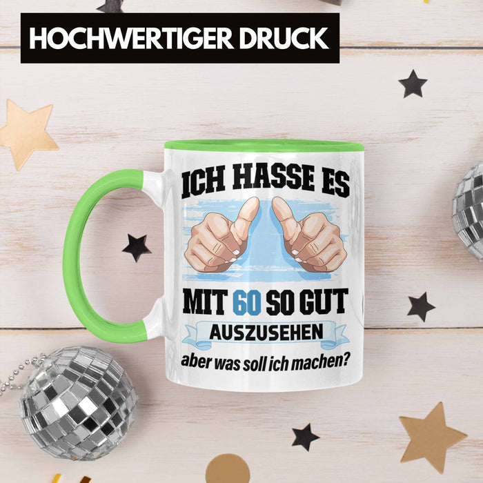 Trendation - 60. Geburtstag Tasse Frau Männer Geschenk 60er Geschenkidee 60 Mutter Vater Mann Frauen Lustig Geschenke Deko Grün Trendation