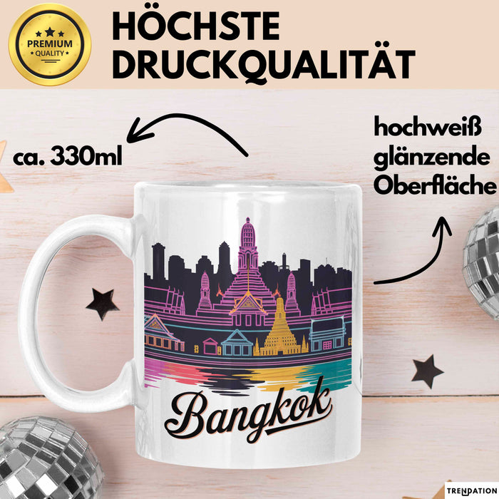 Bangkok Thailand Tasse Geschenk Lustige Geschenkidee Spruch Weiß Trendation