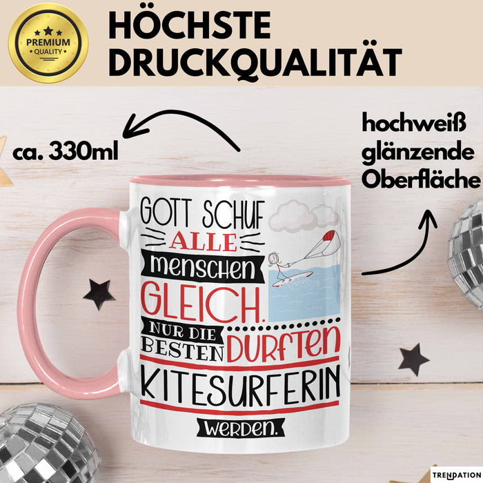 Kitesurferin Geschenk Becher Tasse Gott Schuf Alle Menschen Gleich Nur Die Besten Durfeten Kitesurferin Werden Geschenkidee Lustig Rosa Trendation