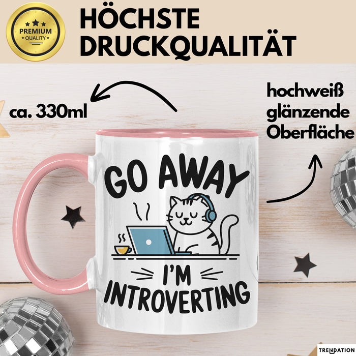 Introvert Tasse Geschenk Go Away I'm Introverting Geschenkidee Geburtstag Introvertierte