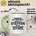 Steffen Tasse Niemand Ist Perfekt, Steffen Ist Nah Dran Geschenk Grün Trendation