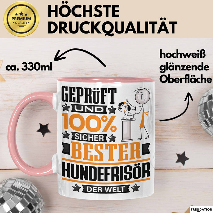 Hundefrisör Geschenk Lustiger Spruch für Hundefrisör Geschenkidee Bester Hundefrisör Der Welt Rosa Trendation