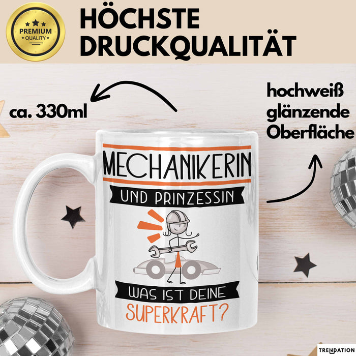 Mechanikerin Und Prinzessin Tasse Geschenk Für Eine Mechanikerin Geburtstag Was Ist Deine Superkraft Weiß Trendation