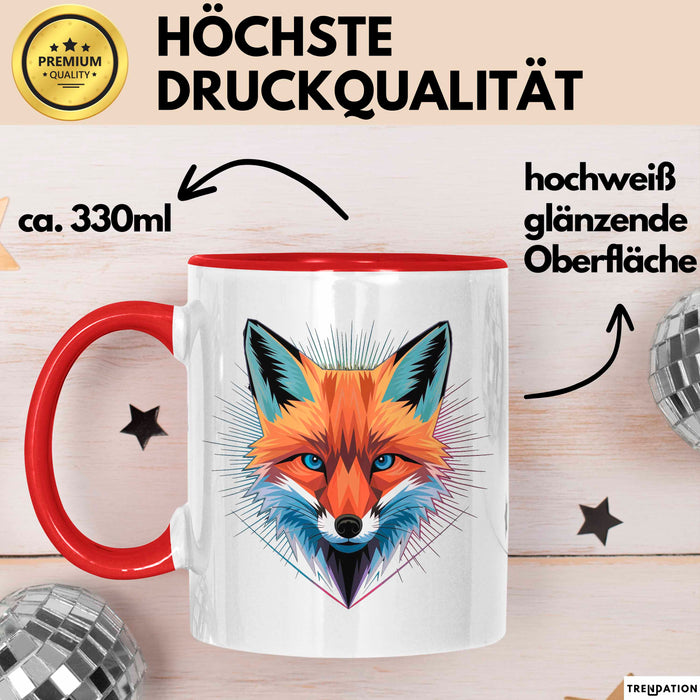 Fuchs Tierliebhaber Tasse Geschenk Lustige Geschenkidee Spruch Rot Trendation