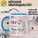 Nur Verrückte Hier Komm Einhorn Wir Gehen Tasse Geschenk Spruch für Frauen Einhorn-Liebhaber Blau Trendation