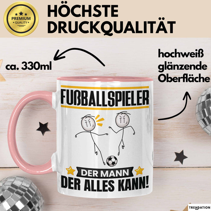 Fußballspieler Tasse Geschenk für Fußballspieler Der Mann Der Alles Kann Geschenkidee zum Geburtstag Rosa Trendation