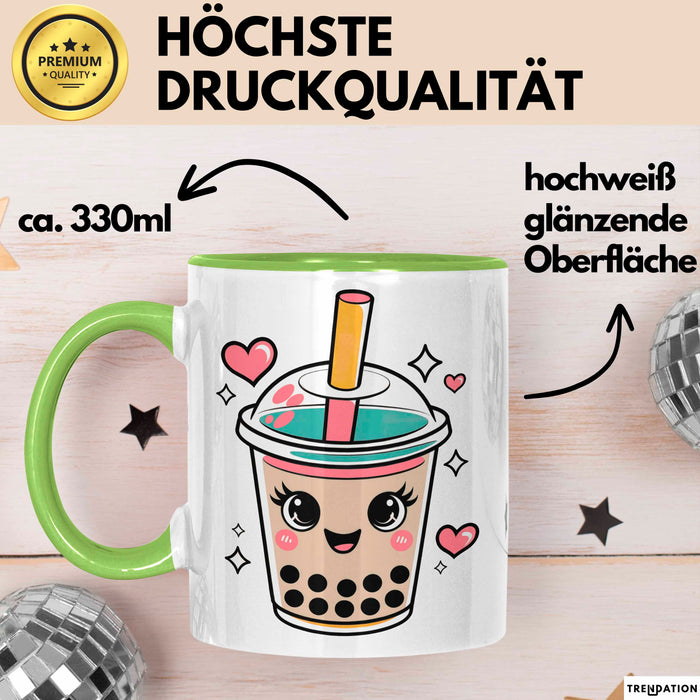 Bubble Liebhaber Tasse Geschenkidee für Boba Fan Grün Trendation