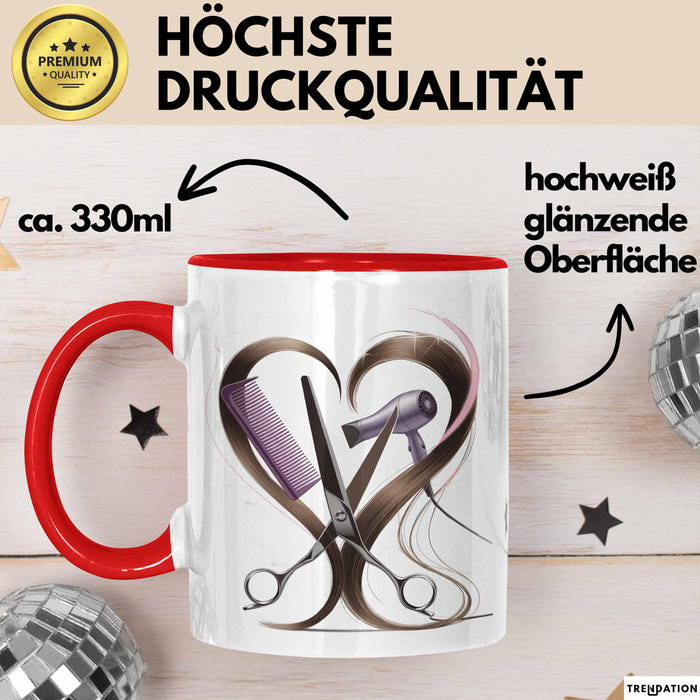 Friseur Tasse Geschenk Lustige Geschenkidee Spruch Für Haar Künstler Rot Trendation