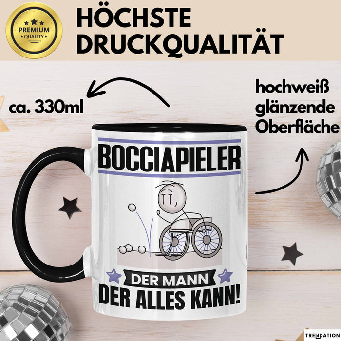 Bocciapieler Tasse Geschenk für Bocciapieler Der Mann Der Alles Kann Geschenkidee zum Geburtstag Schwarz Trendation
