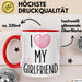 Valentinstag Tasse "I Love My Hot Girlfriend" Geschenk für Freundin Rot Trendation