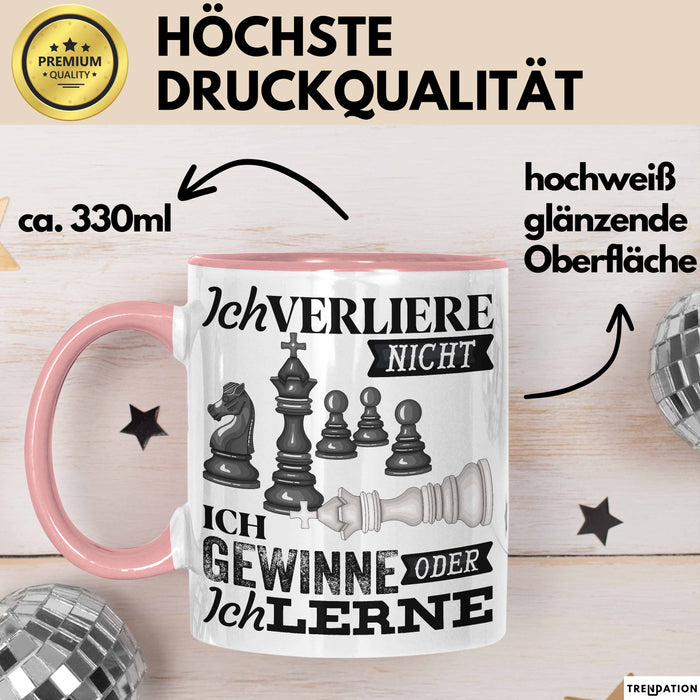 Schach Tasse Geschenk Ich Verliere Nicht Gewinnen Lernen Spruch Geschenkidee Rosa Trendation