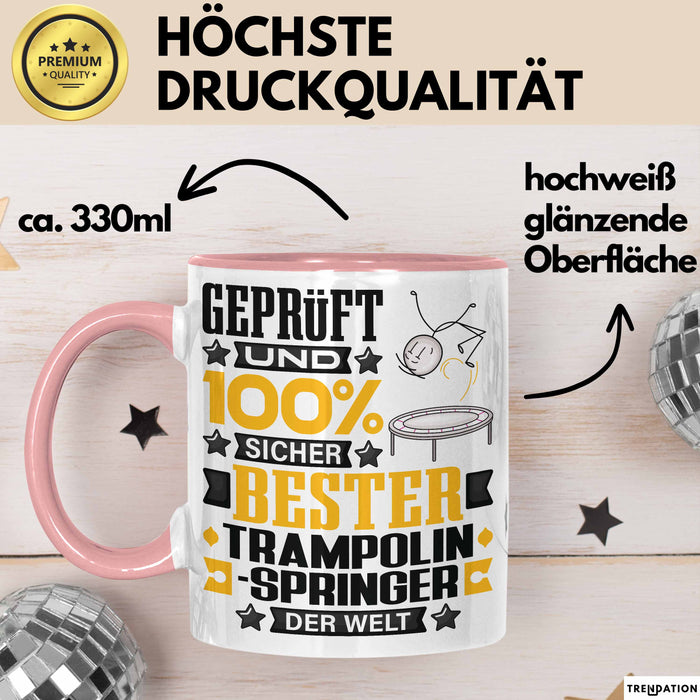 Trampolinspringer Geschenk Lustiger Spruch für Trampolinspringer Geschenkidee Bester Trampolinspringer Der Welt Rosa Trendation