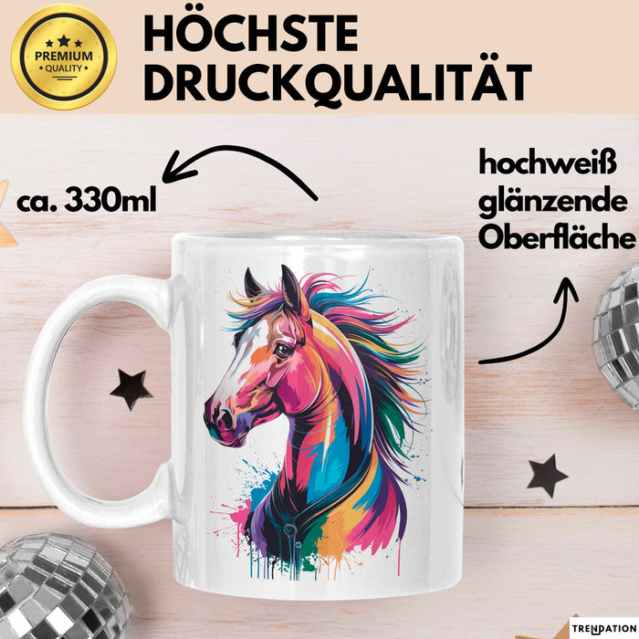 Pferd Tier Liebhaber Tasse Becher Geschenk Lustige Geschenkidee Spruch Weiß Trendation