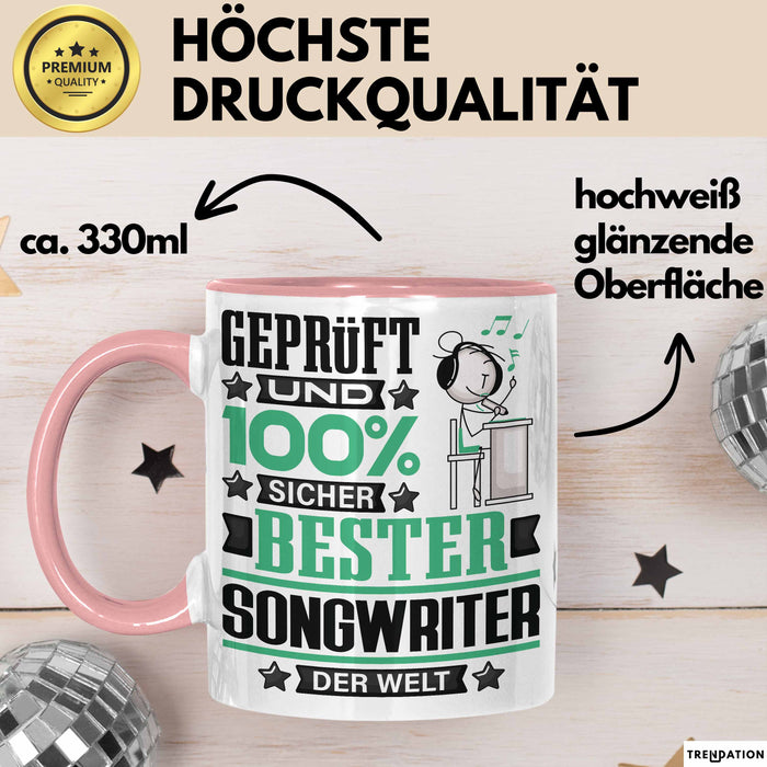 Songwriter Geschenk Lustiger Spruch für Songwriter Geschenkidee Bester Songwriter Der Welt Rosa Trendation