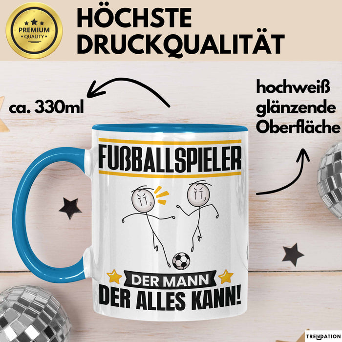 Fußballspieler Tasse Geschenk für Fußballspieler Der Mann Der Alles Kann Geschenkidee zum Geburtstag Blau Trendation