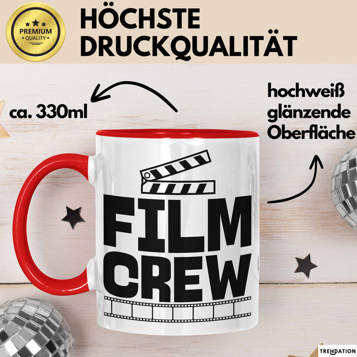 Film-Crew Tasse Geschenk Fime-Macher Geschenkidee Becher Rot Trendation