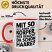 Sarkastischer Glatzkopf Tasse Geschenk Lustige Geschenkidee Mit So Einem Körper Wer Braucht Schon Haare Rot Trendation