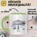 But Why Pinguin Tasse Meme Geschenk Penguin Viral Geschenkdiee Pinguin-Liebhaber Grün Trendation
