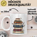 Bücherwurm Tasse Geschenkidee für Vielleser Lustiger Spruch Weiß Trendation