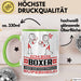 Boxer Geschenk Tasse Ich Bin Boxer Aber Sag Doch Einfach Superheld Lustige Geschenkdiee für Boxer Kaffee-Becher Grün Trendation
