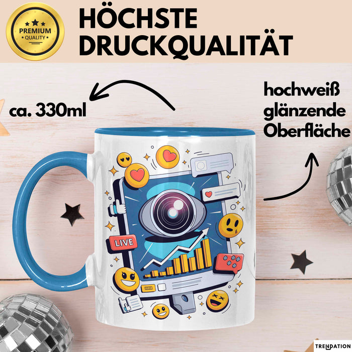 Live Streamer Tasse Geschenk Lustige Geschenkidee Spruch Für Online Kreative Blau Trendation