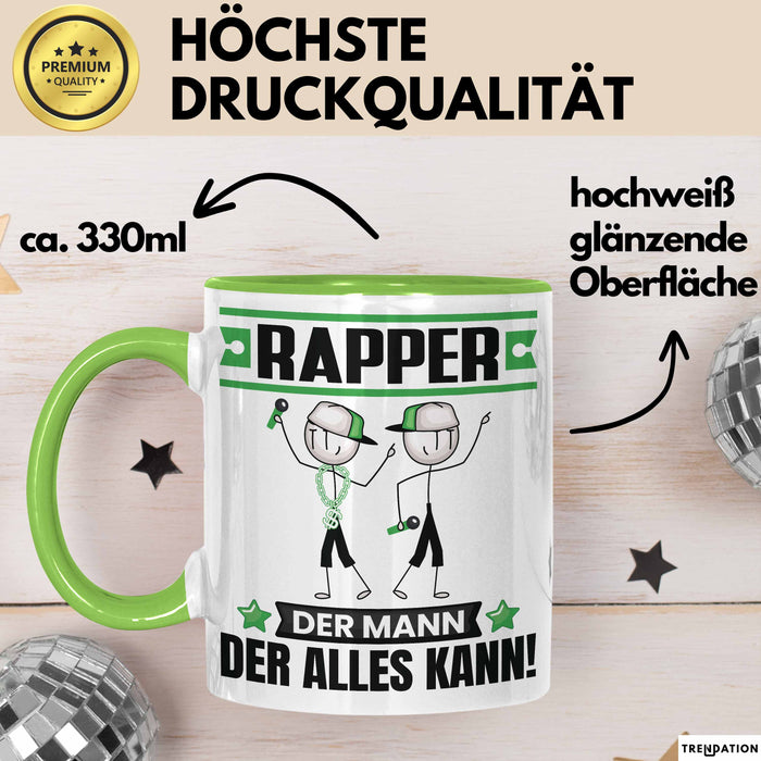 Rapper Tasse Geschenk für Rapper Der Mann Der Alles Kann Geschenkidee zum Geburtstag Grün Trendation