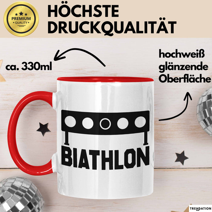 Biathlon Tasse Geschenk Wintersport Geschenke Biathlon Langläufer Rot Trendation