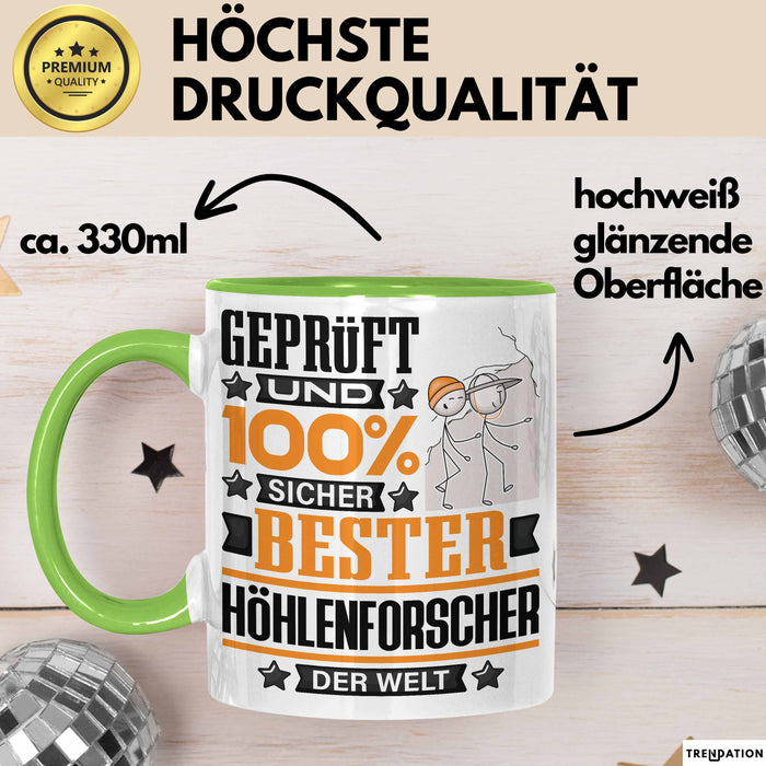 Höhlenforscher Geschenk Lustiger Spruch für Höhlenforscher Geschenkidee Bester Höhlenforscher Der Welt Grün Trendation