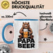 Papa Bier Tasse Geschenk Lustige Geschenkidee Spruch Blau Trendation