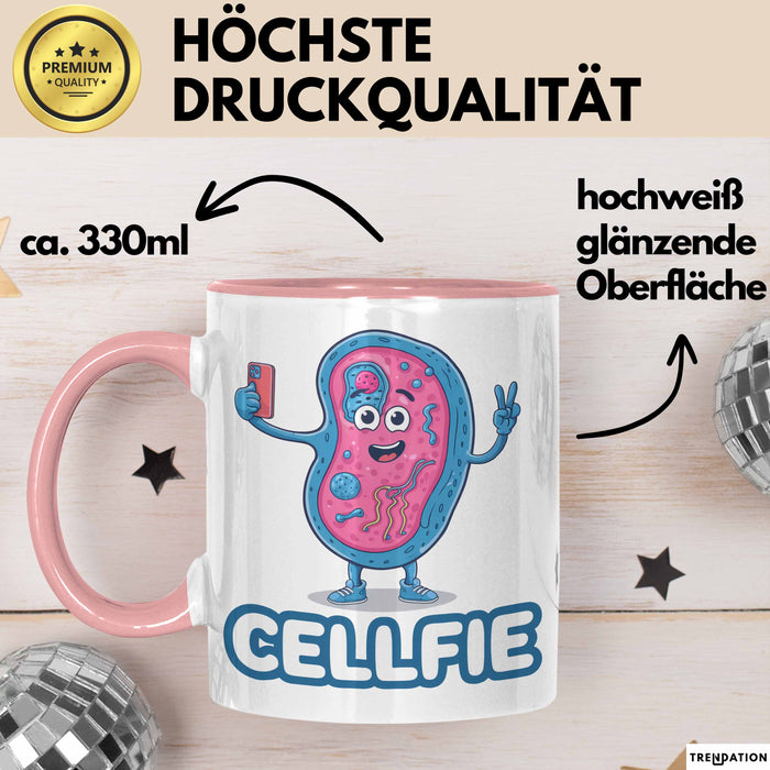 Biologe Tasse Geschenk Cellfie Wissenschaft Geschenkidee Rosa Trendation