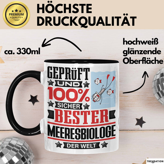 Meeresbiologe Geschenk Lustiger Spruch für Meeresbiologe Geschenkidee Bester Meeresbiologe Der Welt Schwarz Trendation