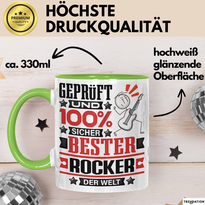 Rocker Geschenk Lustiger Spruch für Rocker Geschenkidee Bester Rocker Der Welt Grün Trendation