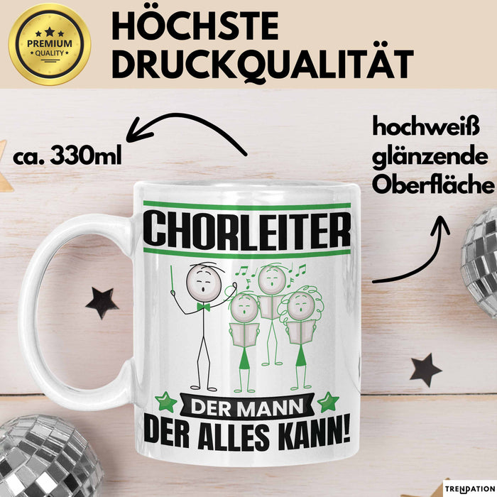 Chorleiter Tasse Geschenk für Chorleiter Der Mann Der Alles Kann Geschenkidee zum Geburtstag Weiß Trendation