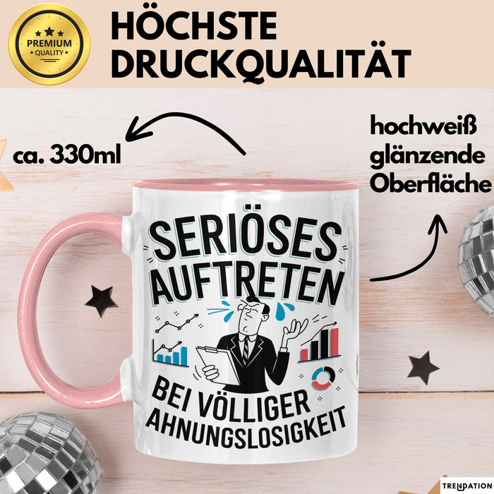 Sarkasmus Tasse Geschenkidee Erscheinung Mit Null Ahnung Rosa Trendation