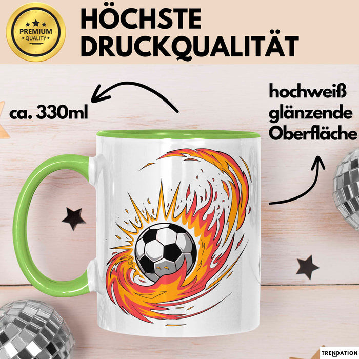 Fußballfan Tasse Geschenkidee für Fußballliebhaber Grün Trendation