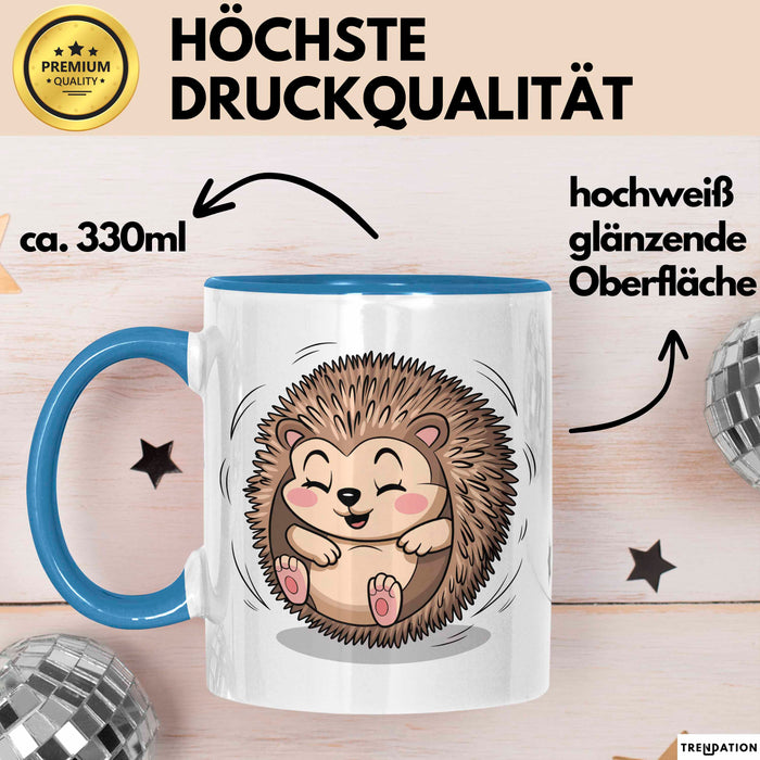 Igel Liebhaber Tasse Geschenkidee für Tierfreunde Blau Trendation